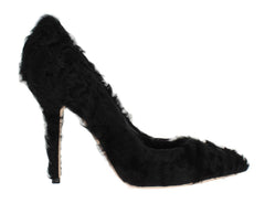 Dolce & Gabbana Black Xiangao Lamb Fur Leather Pumps -   -  Dolce & Gabbana.