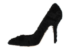 Dolce & Gabbana Black Xiangao Lamb Fur Leather Pumps -   -  Dolce & Gabbana.