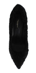 Dolce & Gabbana Black Xiangao Lamb Fur Leather Pumps -   -  Dolce & Gabbana.