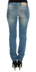 John Galliano Blue Wash Cotton Blend Slim Fit Jeans -   -  John Galliano.