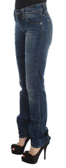 John Galliano Blue Wash Cotton Blend Slim Fit Bootcut Jeans -   -  John Galliano.