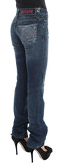 John Galliano Blue Wash Cotton Blend Slim Fit Bootcut Jeans -   -  John Galliano.