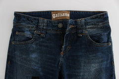 John Galliano Blue Wash Cotton Blend Slim Fit Bootcut Jeans -   -  John Galliano.