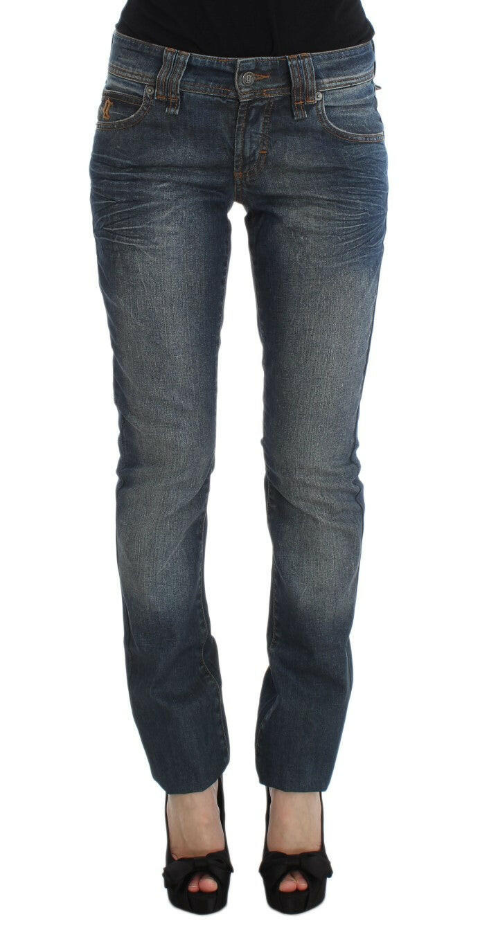 John Galliano Blue Wash Cotton Blend Slim Fit Jeans -   -  John Galliano.