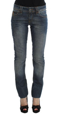 John Galliano Blue Wash Cotton Blend Slim Fit Jeans -   -  John Galliano.