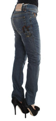 John Galliano Blue Wash Cotton Blend Slim Fit Jeans -   -  John Galliano.