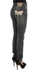 John Galliano Gray Wash Cotton Blend Slim Fit Stretch Jeans -   -  John Galliano.