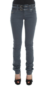 John Galliano Blue Cotton Blend Slim Fit High Waist Jeans -   -  John Galliano.
