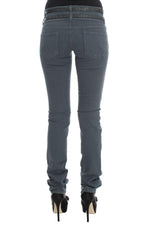 John Galliano Blue Cotton Blend Slim Fit High Waist Jeans - - John Galliano.