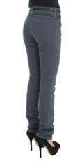 John Galliano Blue Cotton Blend Slim Fit High Waist Jeans - - John Galliano.