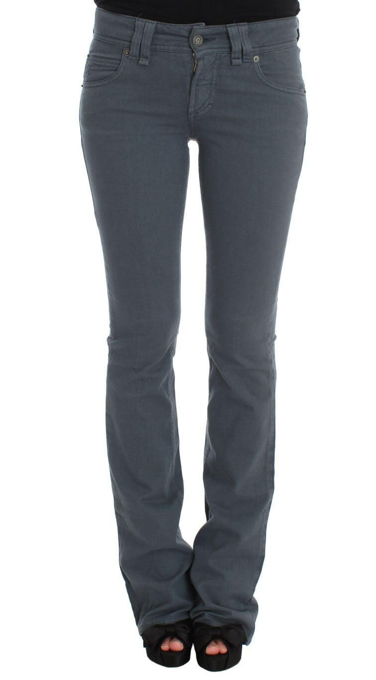 John Galliano Blue Cotton Blend Slim Fit Bootcut Jeans -   -  John Galliano.