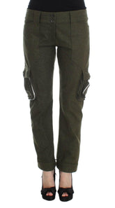 Ermanno Scervino Green Wool Blend Loose Fit Cargo Pants -   -  Ermanno Scervino.
