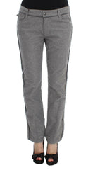 Ermanno Scervino Gray Cotton Straight Fit Casual Pants -   -  Ermanno Scervino.