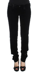 Ermanno Scervino Black Viscose Blend Velvet Slim Fit Pants -   -  Ermanno Scervino.