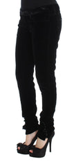 Ermanno Scervino Black Viscose Blend Velvet Slim Fit Pants -   -  Ermanno Scervino.