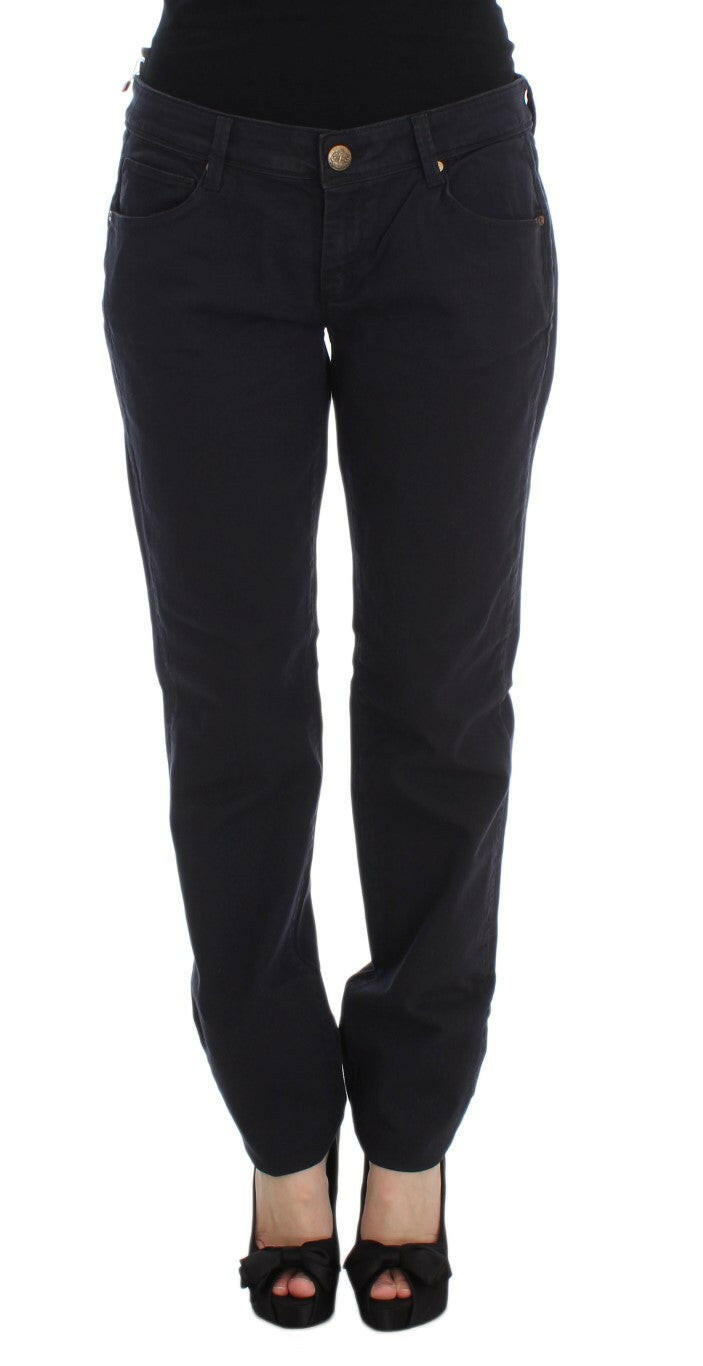 Ermanno Scervino Blue Cotton Blend Casual Fit Pants -   -  Ermanno Scervino.