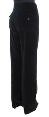 Ermanno Scervino Black Velvet Cotton Straight Legs Pants -   -  Ermanno Scervino.