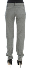 Ermanno Scervino Black White Checkered Cotton Casual Pants -   -  Ermanno Scervino.