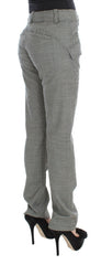 Ermanno Scervino Black White Checkered Cotton Casual Pants -   -  Ermanno Scervino.