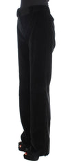 Ermanno Scervino Black Velvet Cotton Straight Legs Pants -   -  Ermanno Scervino.