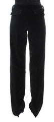 Ermanno Scervino Black Velvet Cotton Straight Legs Pants -   -  Ermanno Scervino.