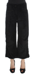Ermanno Scervino Black Velvet Cotton Capri Bootcut Pants -   -  Ermanno Scervino.