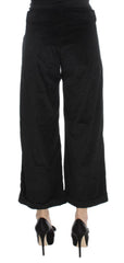 Ermanno Scervino Black Velvet Cotton Capri Bootcut Pants -   -  Ermanno Scervino.