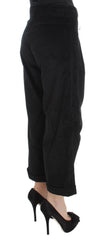 Ermanno Scervino Black Velvet Cotton Capri Bootcut Pants -   -  Ermanno Scervino.