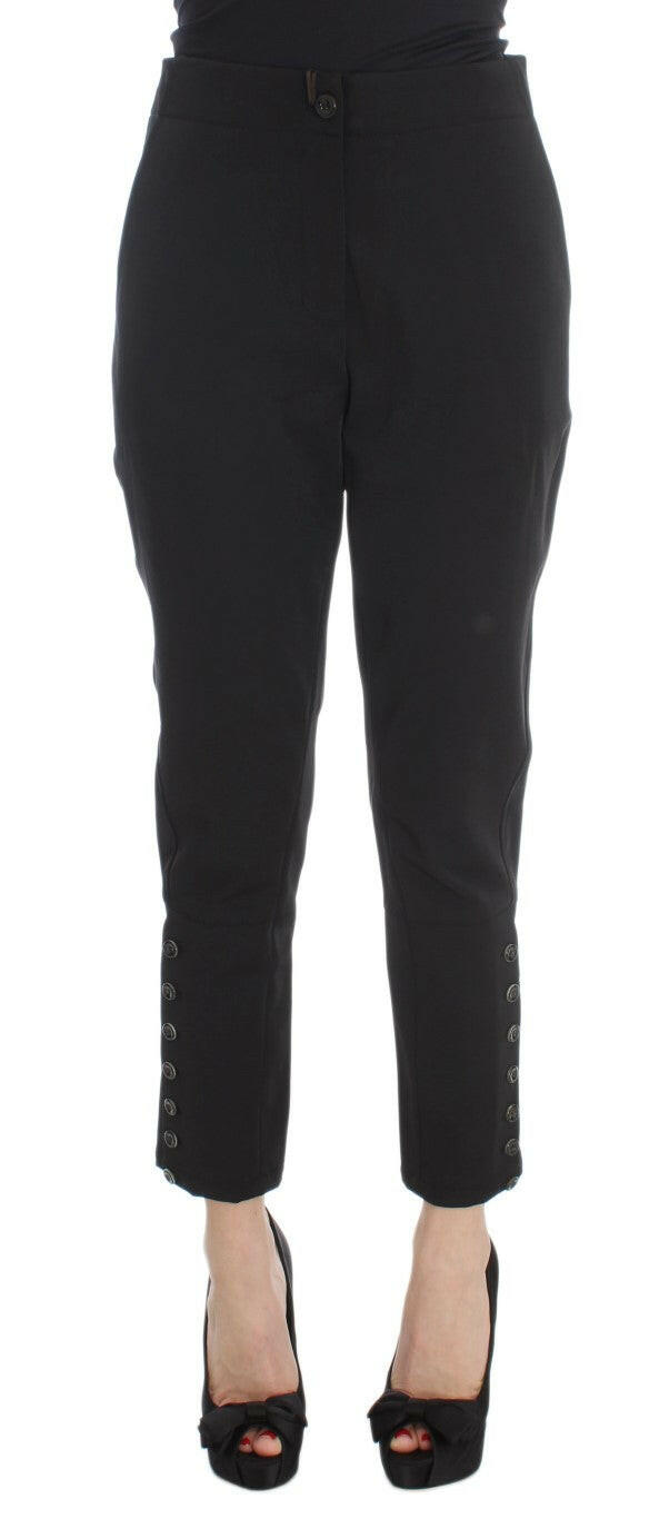 Ermanno Scervino Black Cotton Blend Capri Cropped Pants -   -  Ermanno Scervino.