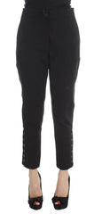 Ermanno Scervino Black Cotton Blend Capri Cropped Pants -   -  Ermanno Scervino.