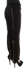 Ermanno Scervino Brown Cotton Velvet Zippers Slim Fit Pants -   -  Ermanno Scervino.