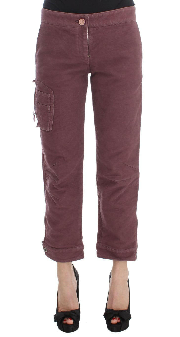 Ermanno Scervino Bordeaux Cotton Cropped Cargo Pants -   -  Ermanno Scervino.