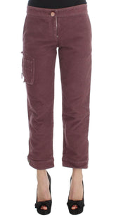 Ermanno Scervino Bordeaux Cotton Cropped Cargo Pants -   -  Ermanno Scervino.
