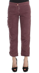 Ermanno Scervino Bordeaux Cotton Cropped Cargo Pants -   -  Ermanno Scervino.