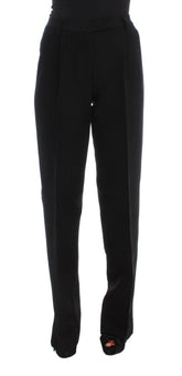 Ermanno Scervino Black Striped Cotton Blend Wide Legs Pants -   -  Ermanno Scervino.
