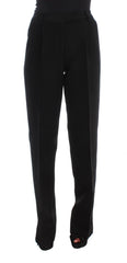 Ermanno Scervino Black Striped Cotton Blend Wide Legs Pants -   -  Ermanno Scervino.