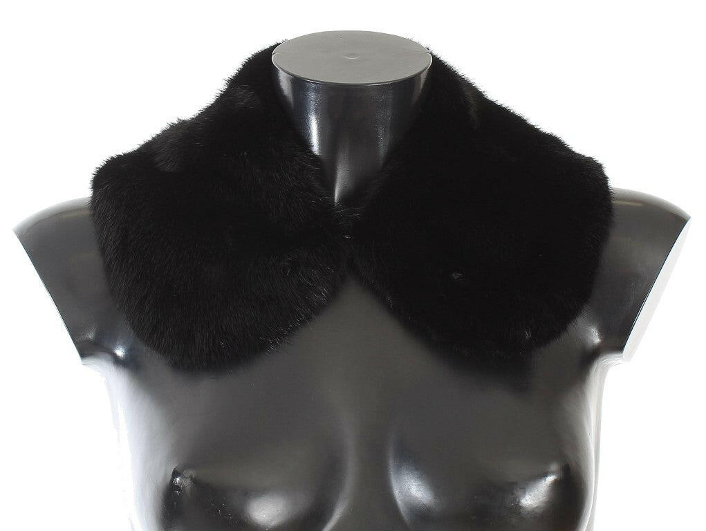 Dolce & Gabbana Black Mink Fur Shoulder Collar Scarf - - Dolce & Gabbana.