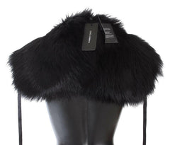 Dolce & Gabbana Black Fox Fur Shoulder Wrap Cover Collar Scarf - - Dolce & Gabbana.