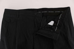 Dolce & Gabbana Blue Striped Cotton Dress Formal Pants -   -  Dolce & Gabbana.