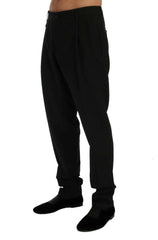 Dolce & Gabbana Black Striped Wool Stretch Pants -   -  Dolce & Gabbana.