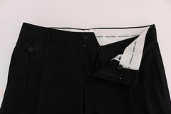 Dolce & Gabbana Black Striped Wool Stretch Pants -   -  Dolce & Gabbana.