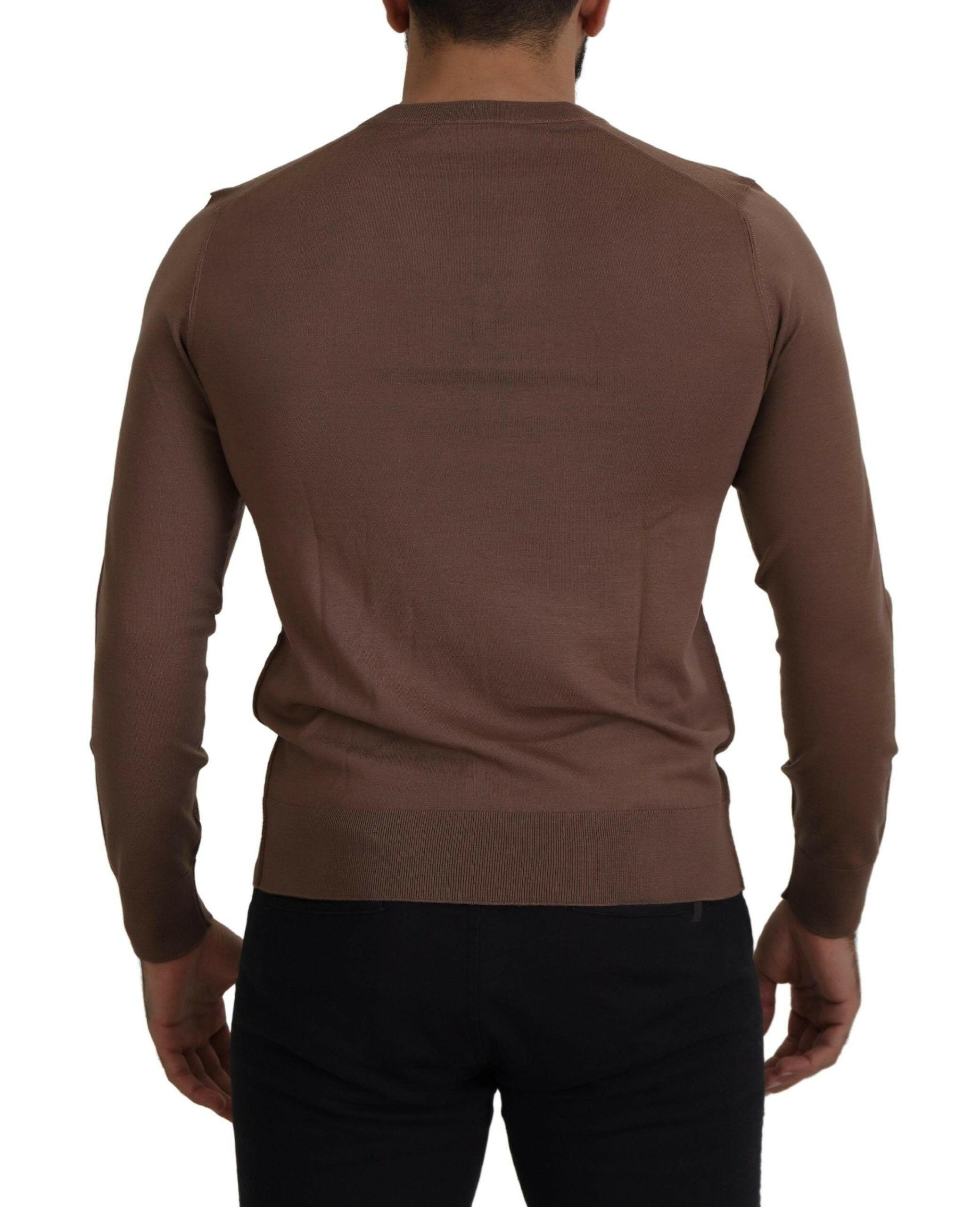 Dolce & Gabbana Brown Wool Men V-neck Pullover Sweater -   -  Dolce & Gabbana. Dolce & Gabbana Brown Wool Men V-neck Pullover Sweater -   -  Dolce & Gabbana.