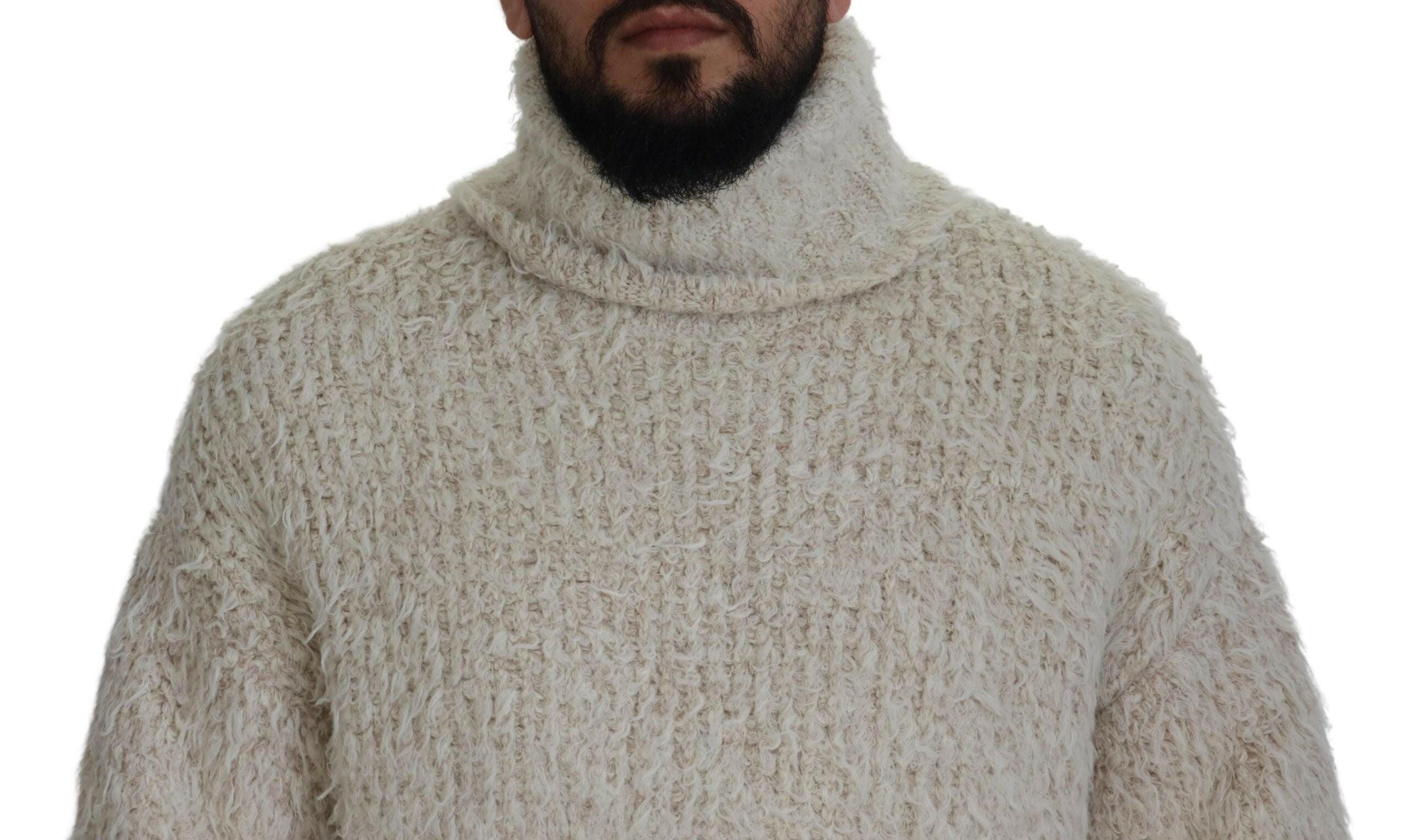 Dolce & Gabbana Cream Wool Knit Turtleneck Pullover Sweater -   -  Dolce & Gabbana. Dolce & Gabbana Cream Wool Knit Turtleneck Pullover Sweater -   -  Dolce & Gabbana.