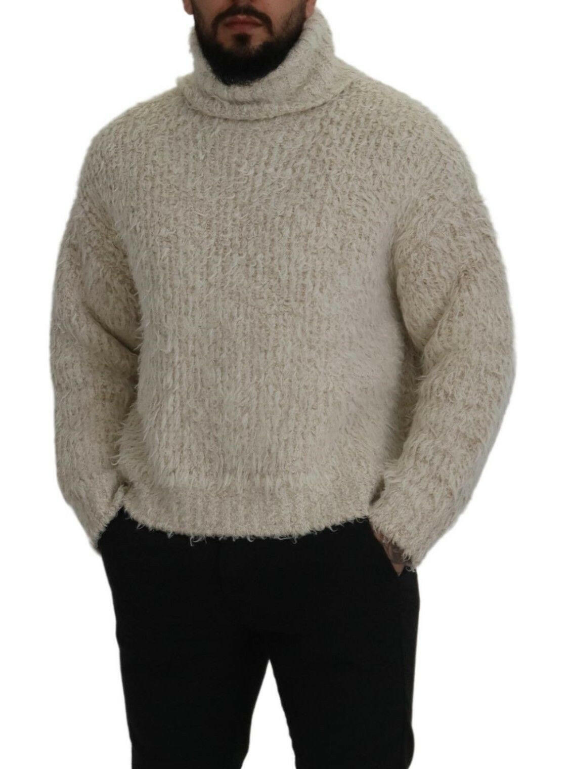 Dolce & Gabbana Cream Wool Knit Turtleneck Pullover Sweater -   -  Dolce & Gabbana. Dolce & Gabbana Cream Wool Knit Turtleneck Pullover Sweater -   -  Dolce & Gabbana.