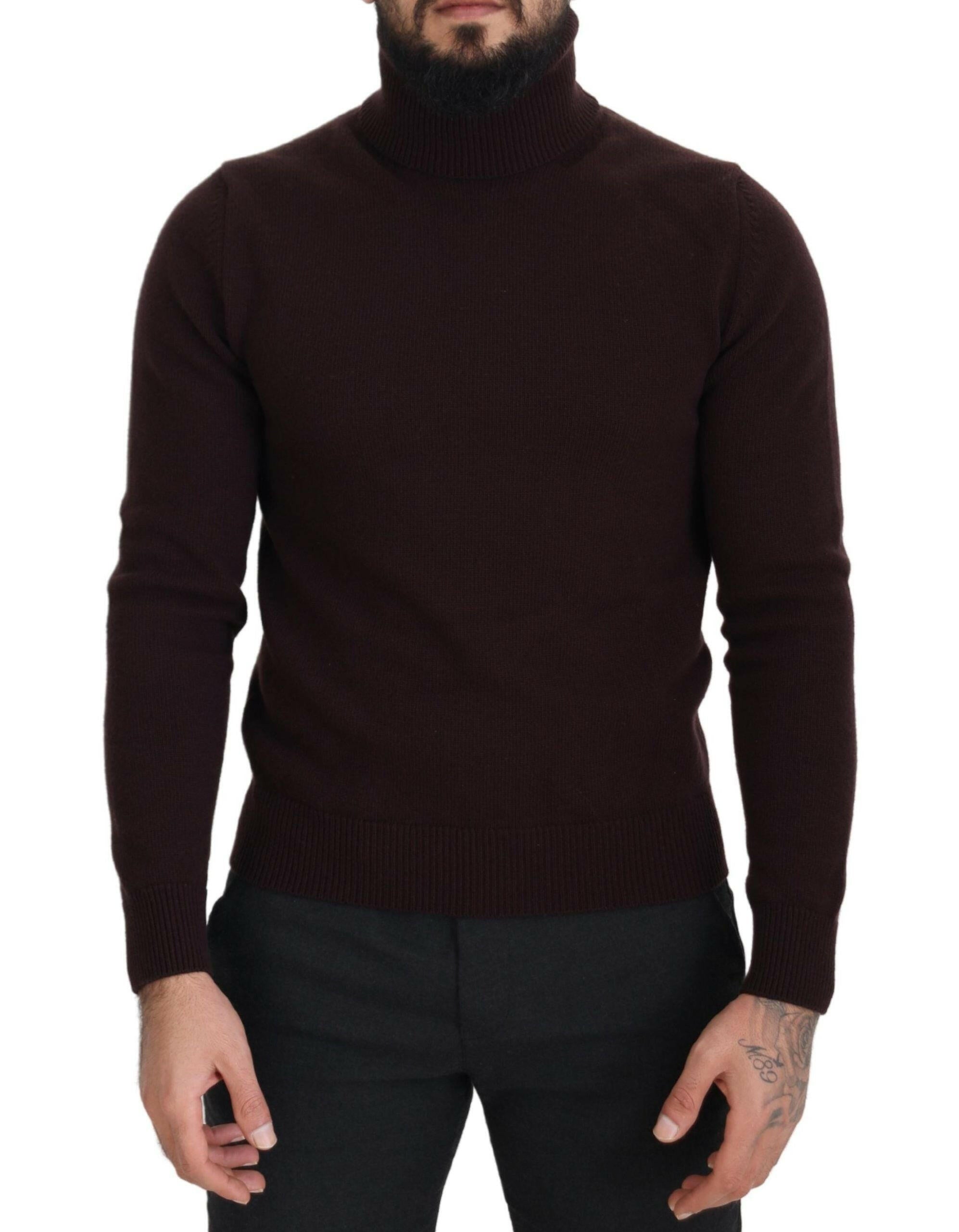 Dolce & Gabbana Brown Wool Turtle Neck Pullover Sweater -   -  Dolce & Gabbana.