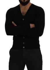 Dolce & Gabbana Black Wool Button Down Cardigan Sweater -   -  Dolce & Gabbana.