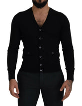 Dolce & Gabbana Black Wool Button Down Cardigan Sweater -   -  Dolce & Gabbana.