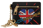 Dolce & Gabbana Black Leather #DGLovesLondon Keyring Cardholder Coin Case -   -  Dolce & Gabbana.