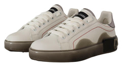 Dolce & Gabbana White Leather Shoes Womens Logo Portofino Sneakers -   -  Dolce & Gabbana.