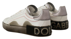 Dolce & Gabbana White Leather Shoes Womens Logo Portofino Sneakers -   -  Dolce & Gabbana.